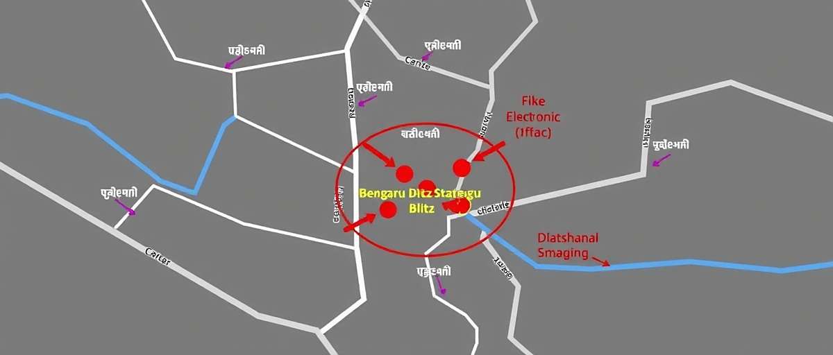 Bengaluru Blitz Tech Park Strategy Guide Bengaluru Blitz strategy map showing optimal positions for attacking Electronic City with player annotations in Kannada and English
